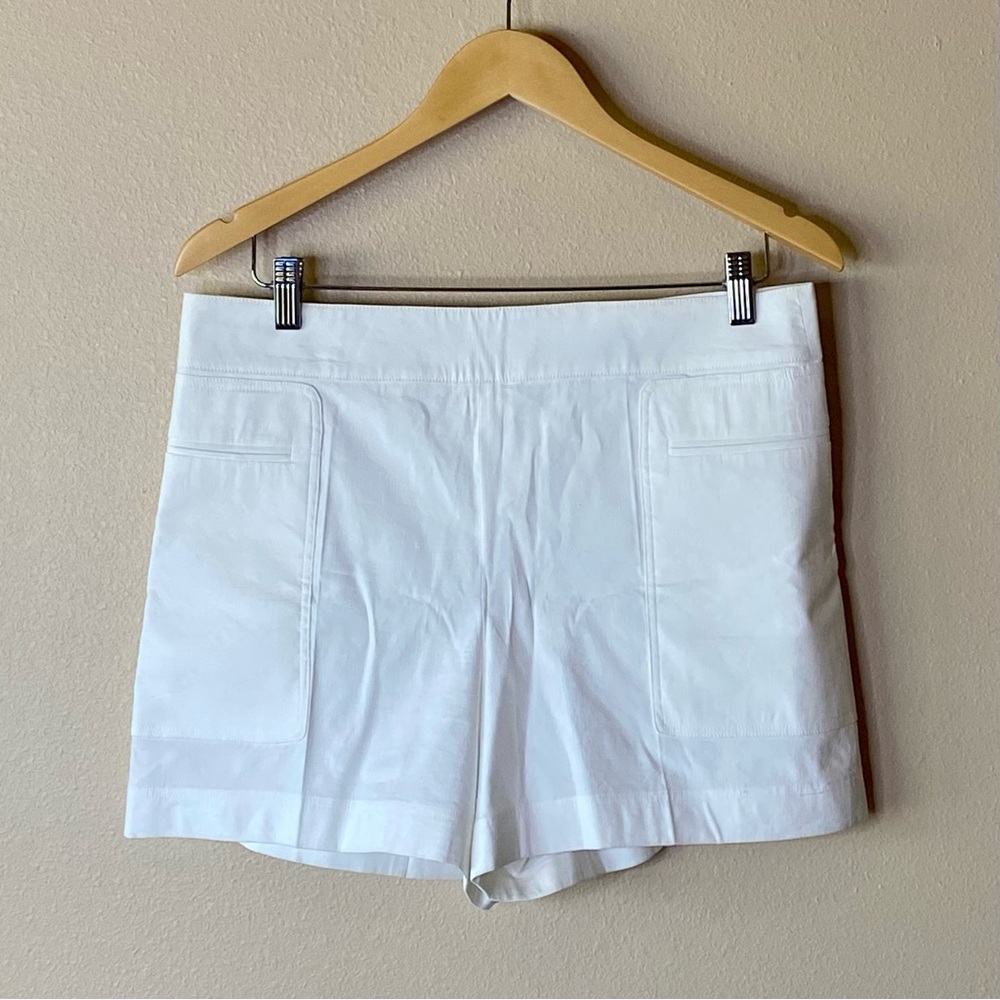 Theory Mini Utility Short Size 8 White Eco Crunch Wash